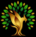 Jazelle Azami personal mark — phoenix rising through the tree of enlightenment